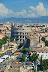 Fototapeta na wymiar Rome city rooftop view