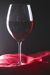 bottle of wine and glass on the table