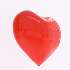 3D rendering of a red isolated heart