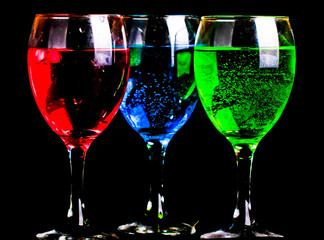 Alcohol Cocktail Is Isolated On A Black