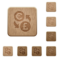 Euro Pound exchange wooden buttons