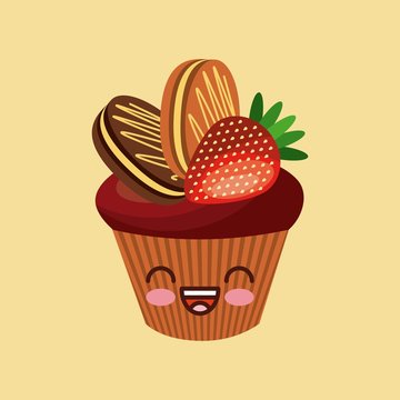 sweet cupcake icon design