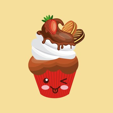 sweet cupcake icon design