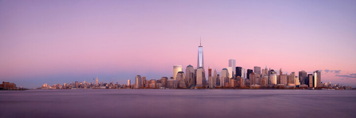 De zonsonderganghorizon van New York