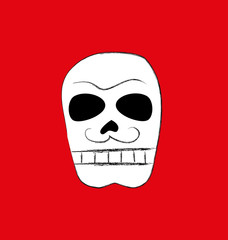 skull with mustache