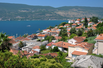 Obraz premium View of town Herceg Novi in Bay of Kotor, Montenegro