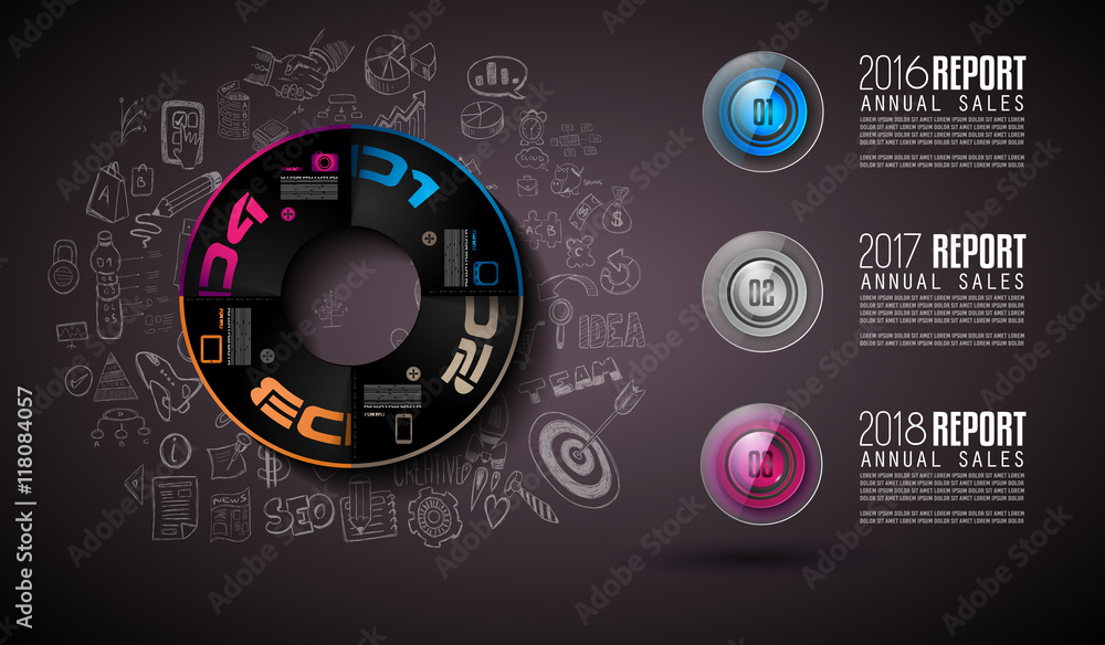 Poster clean infographic layout template for data and information analysis