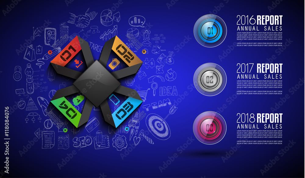 Poster clean infographic layout template for data and information analysis