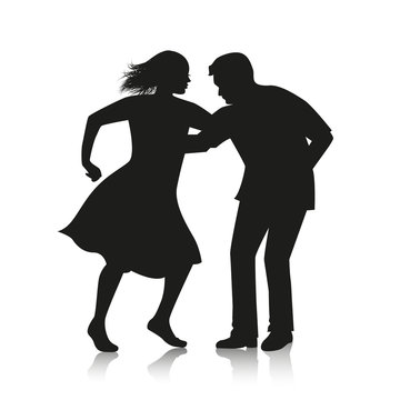 silhouette of couple dancing Latino dance salsa Stock Vector | Adobe Stock