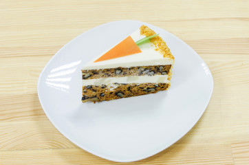 Carrot dessert on a plate