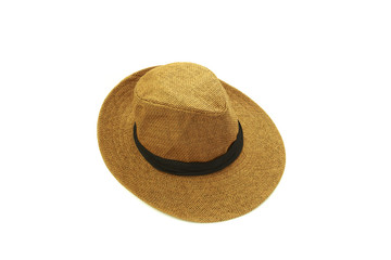 Modern brown fashion hat isolated on white background