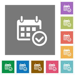 Calendar check square flat icons