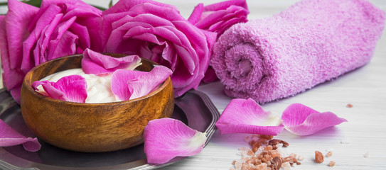 Spa rose lotion still life © marrakeshh