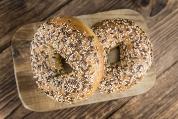 Fresh baked wholemeal Bagels