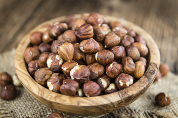 Portion of Hazelnuts