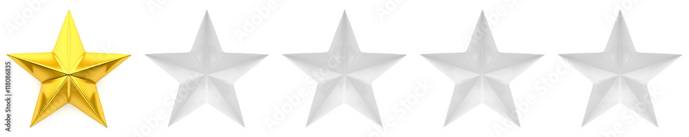 Wall mural zero to five star review or rating