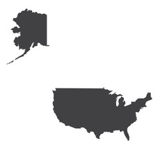 USA map silhouette illustration