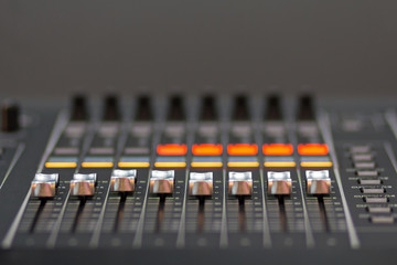 Amplifier and equalizer mixer switch of sound equpiment. Music