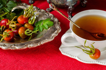 Rosehip tea. Medicinal plants.