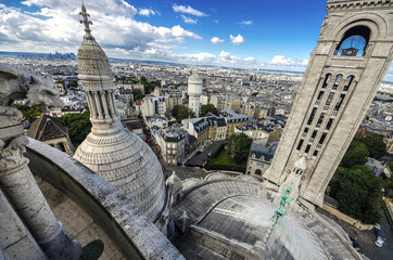 View of Paris from the Sacre Coeur in Montmartre hill