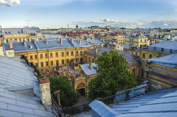 Kind from height on an old part of the city of St.-Petersburg, Russia