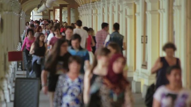 Crowded Shopping Gallery Timelapse Motion
