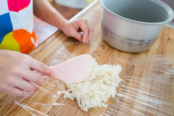 wraping rice to make it stock frozen