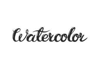 Vector hand lettering watercolor