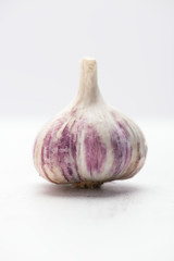 garlic bulb isolated on white board
