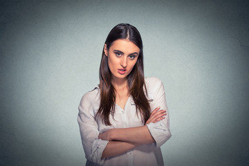 pissed off angry grumpy pessimistic woman with bad attitude