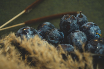 Scene with a bunch of plums