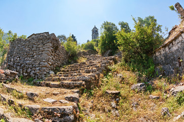  view on old ortodox church at moutains