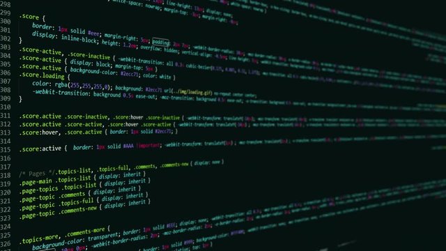 Css Codes On A Screen