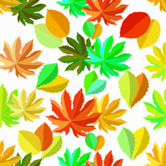 seamless pattern with leaves on a white background. 