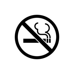 No smoking sign on white background icon