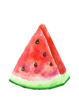 watermelon, watercolor painting isolated on white background