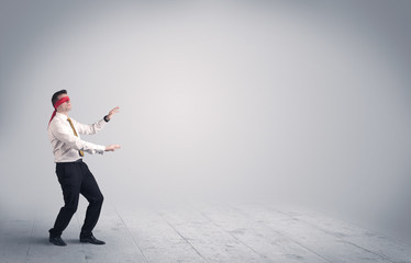 Businessman with blindfolds