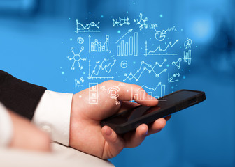 smartphone with business scheme