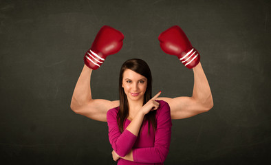 Strong and muscled boxer arms