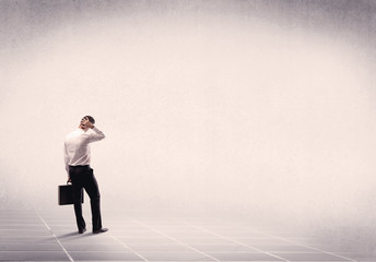 Business person standing in empty space