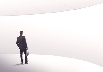 Obraz premium Salesman standing with his back concept