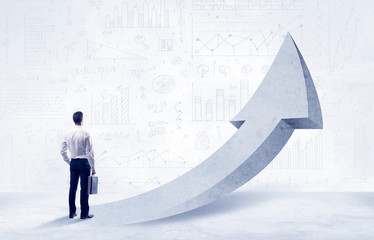 Obraz premium Financial businessman with arrow concept