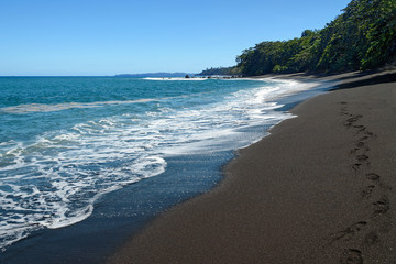 Black sand volcanic beach