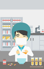 Pharmacist preparing medication.