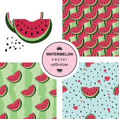 Seamless pattern with watermelons