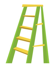 Metallic step ladder vector illustration