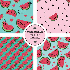 Seamless pattern with watermelons