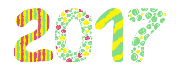 Happy new year 2017 Text Design