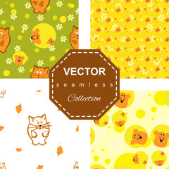 Pattern with cat and mouse