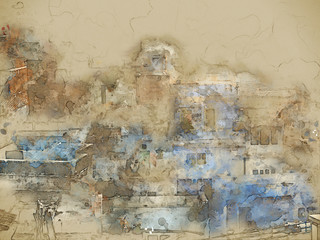 Urban sketching, Abstract background illustration